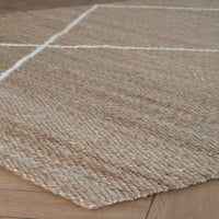 5 '7' Паралелни линии природно со килим од слонова коска од волна