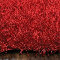 Ризи Килими Кемптон Шаг Област Км Црвена Сјајна Еднобојна 8 ' 10 ' Правоаголник