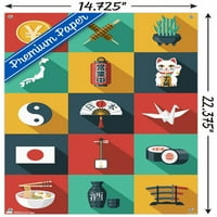 Јапонија-Мрежа Ѕид Постер со Притисни Иглички, 14.725 22.375