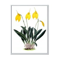 DesignArt 'Орхидеја ретро цвеќиња, Фарма куќа, врамена од платно за печатење на wallидови од платно