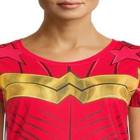 Графичка маица на Junior's Wonder Woman со отстранлива наметка, големина S-XL