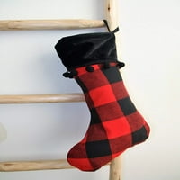 Бафало Карирани Чорапи-Божиќни Чорапи-Рачно Изработени Чорапи-Проверете Карирани Рустикални Чорапи За Божиќ-Елегантен И Традиционален
