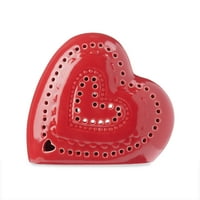 Начин да се слави 4.25 керамички предводен декор на срцето, црвена боја