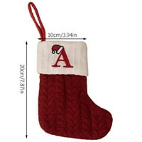 Божиќни Чорапи Божиќни Орнаменти Плетени Чорапи Со Црвена Буква Божиќни Подароци Чанти Украси За Новогодишна Елка Камин Висечки