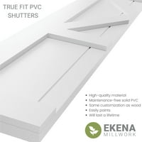 Ekena Millwork 12 W 77 H True Fit PVC Center X-Board Farmhouse Fixed Mount Sulters, Thermal Green