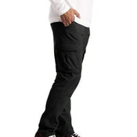 Спортски панталони за мажи Мажи Цврсти Секојдневни Повеќе Џебови Фитнес Панталони Од Отворен Тип Карго Панталони Црни Л