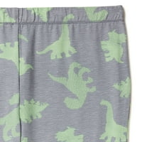 Кидтопија Момци со кратки ракави со кратки ракави и панталони со џогер, сет за спиење со пижами од 2 парчиња, големини 6-14