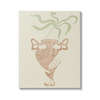 СТУПЕЛ ИНДУСТРИИ рацете држејќи кафеави вазни ботанички растенија Дизајн на платно wallидна уметност, 40, дизајн од Лил Руе