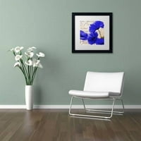 Трговска марка ликовна уметност кокеликоти bleues i Canvas Art by Color Bakery White Matte, црна рамка
