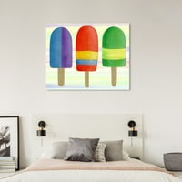 Пистата авенија храна и кујна wallидна уметност платно отпечатоци „чувајте го кул“ сладолед и млечни шари - црвена, зелена