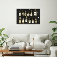 Wynwood Studio Canvas Colvas Collect Collection пијалоци и духови алкохол wallид платно печати црно метално злато 30x20