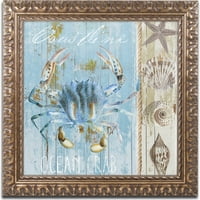 Трговска марка ликовна уметност Сина рак II платно уметност по пекара во боја, златна украсна рамка