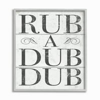Sulpell IndustriesRub A Dub Dub Typography Planked Lookframed Wall Art од Дафне Полсели