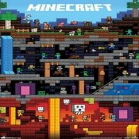 Minecraft - Светски wallиден постер со Pushpins, 22.375 34