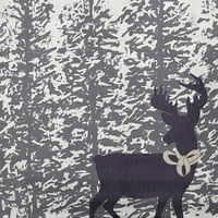 Едноставно, ирваси од сиво-сива боја на Дејзи низ шумата зимска мека вртена полиестерска декоративна перница за фрлање, 16 16